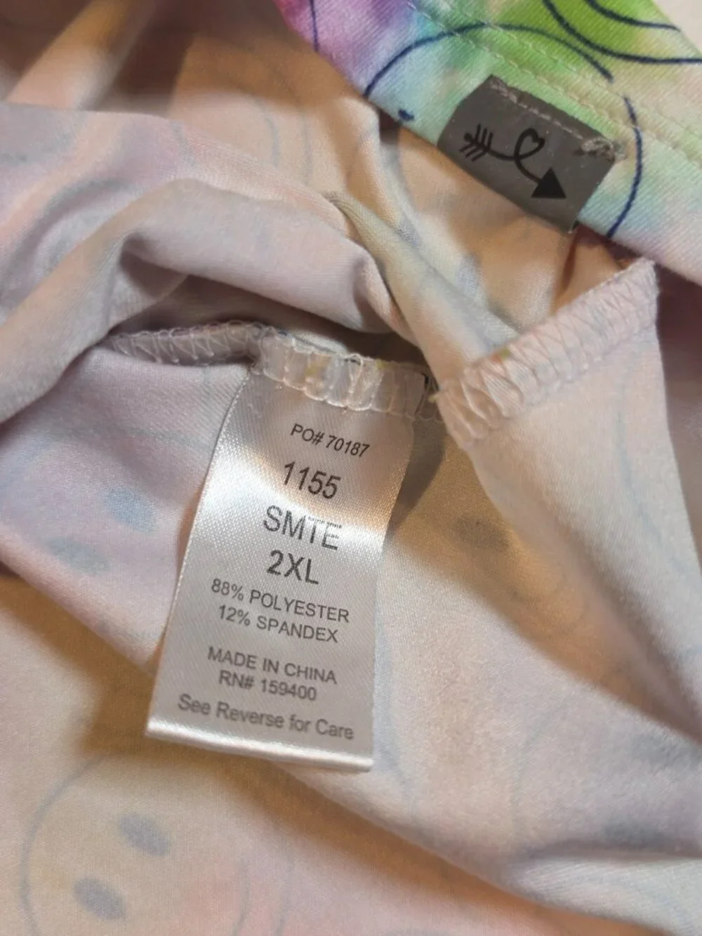 Ava Therese Smiley Face Tie Dye Long Sleeve Plus Size Top 2XL